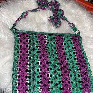 Hand made cross body recycle bag